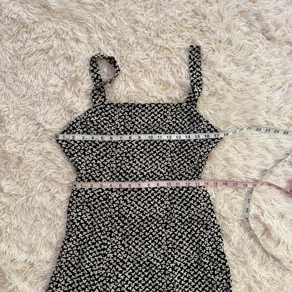 Revolve LPA backless dress mini small leaves viscose blend size S black white - Picture 7 of 11